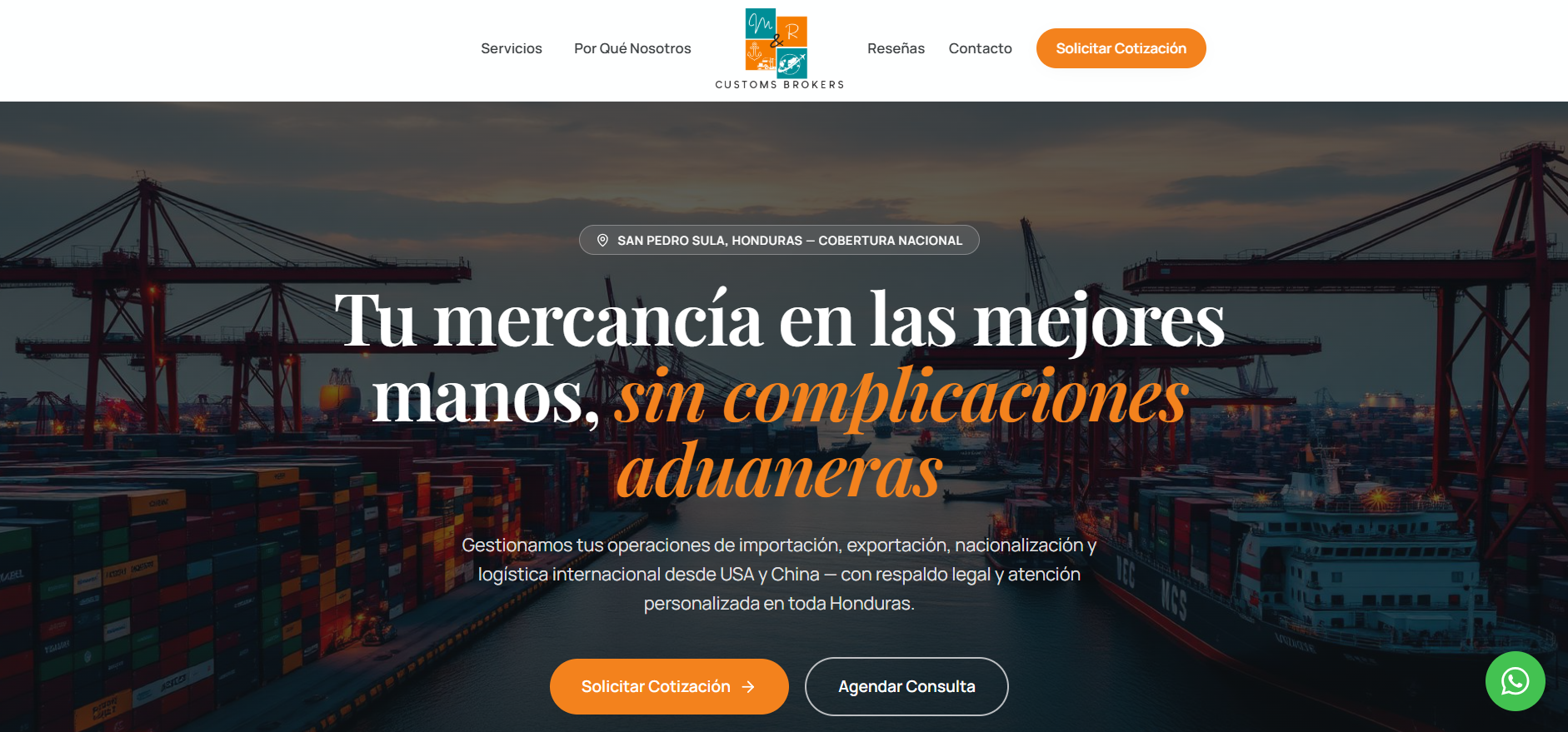 M&R Customs Brokers — sitio web